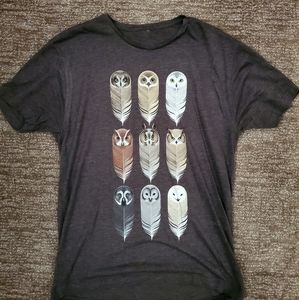 Cool Owl Feather Nature Brown Men's T Shirt Small